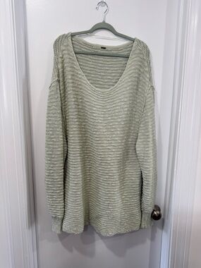 Free People Menace Sweater in Moss/Sage